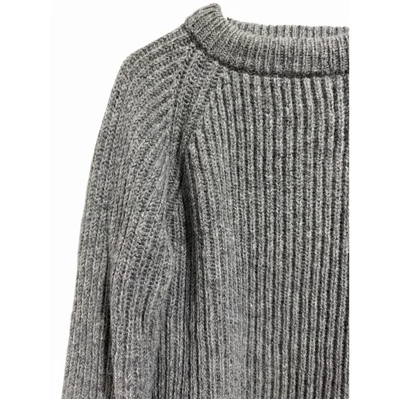 Eddie Bauer Legend Chunky Knit Wool Sweater Gray Men's Size Large - Picture 7 of 10